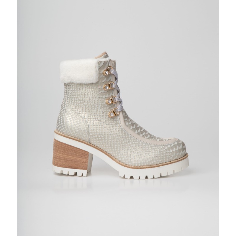 NEW ITALIA SHOES CHARLOTTE WOMEN'S LEATHER ANKLE BOOTS